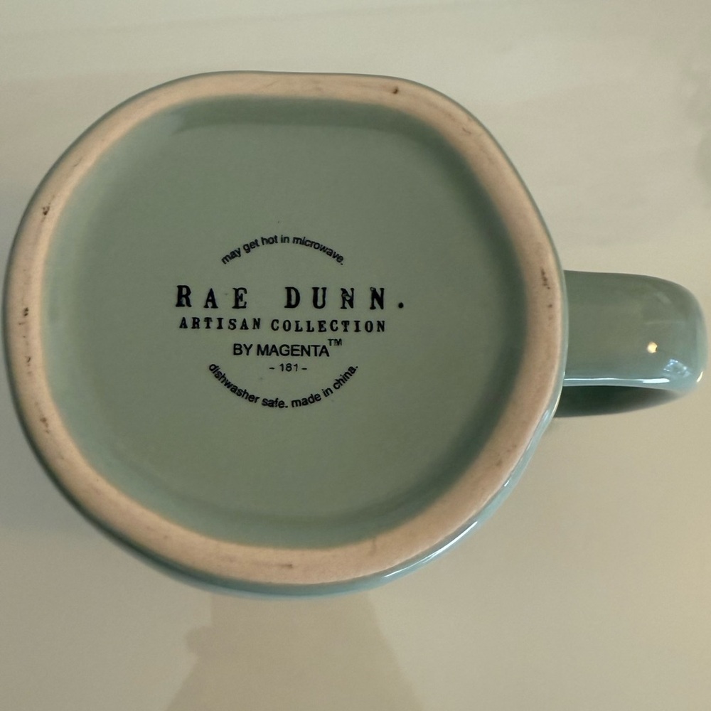 Rae Dunn Ceramic “peace on earth” Mug in sage green - Picture 4 of 4